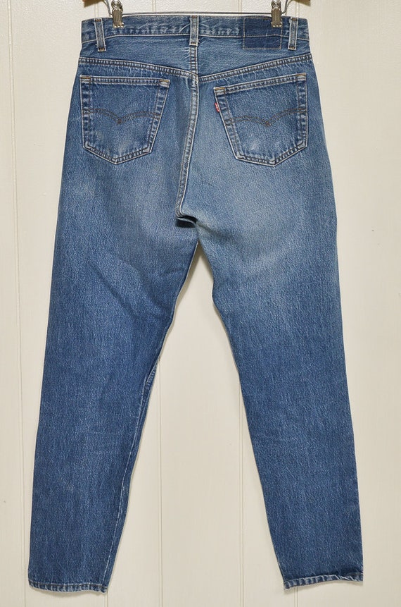 1980s Levis 501 Made in USA Tapered Leg High Wais… - image 5