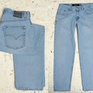 90s Levis Silvertab Distressed Light Wash Blue Denim Jeans 34 x 33