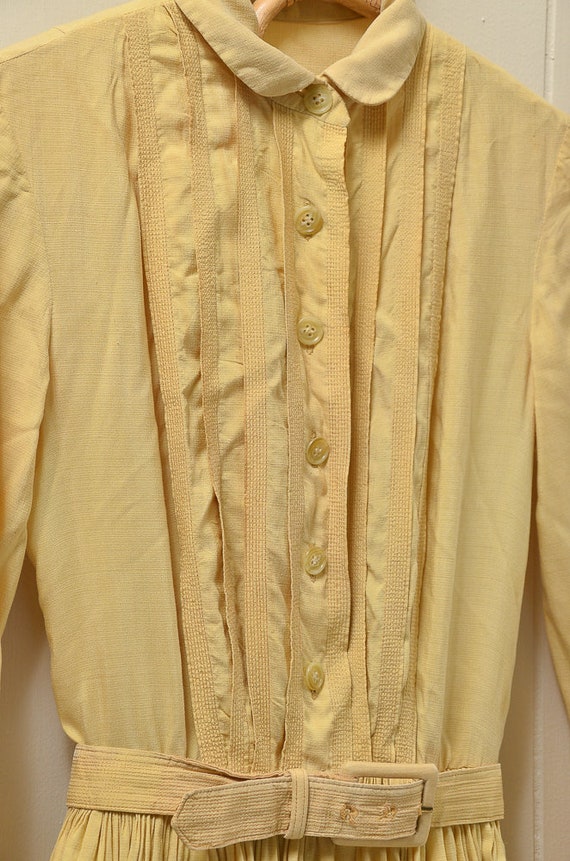 1950s Yellow Silk Day Dress Anne Fogarty Modern D… - image 3