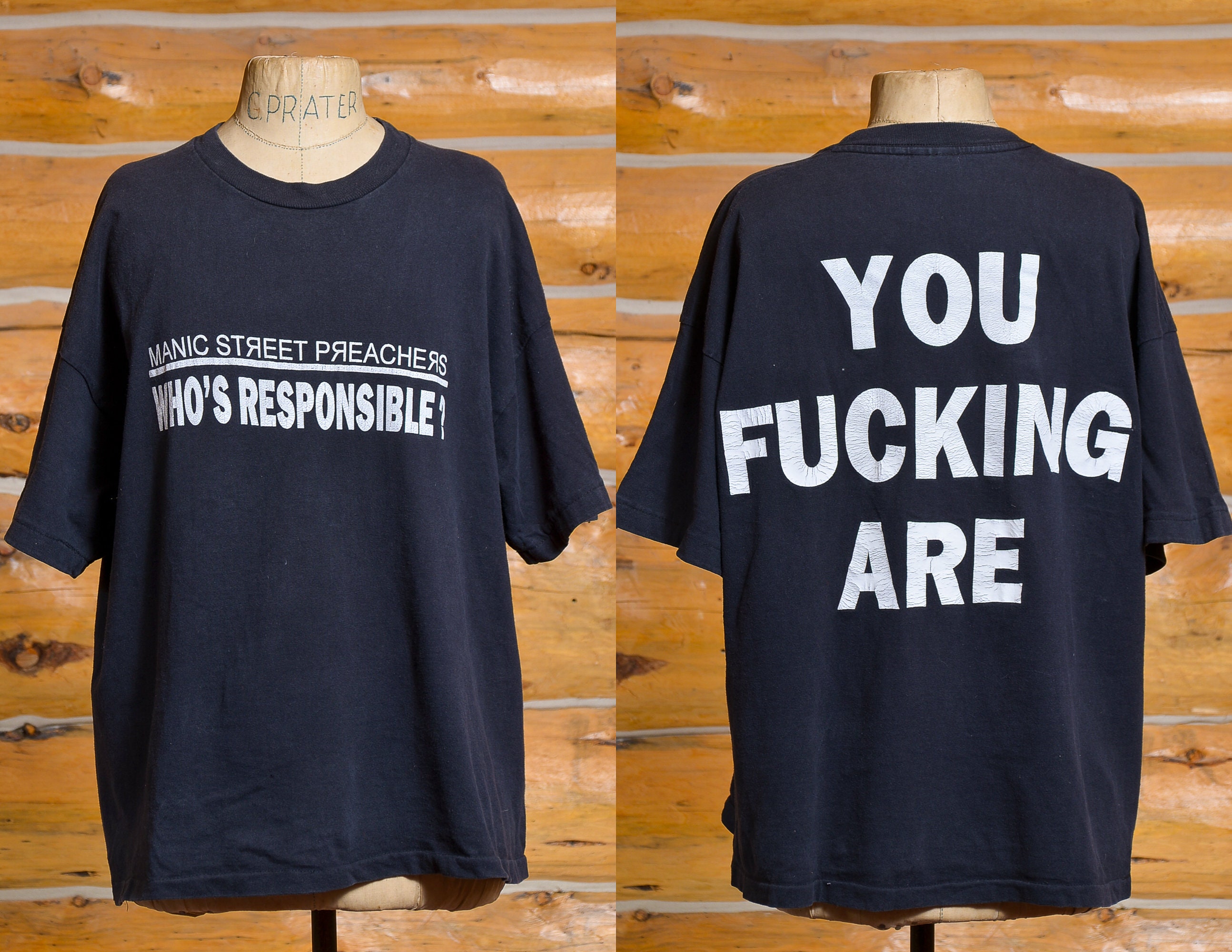 Vintage 90s Manic Street Preachers T-Shirt Motorcycle Emptiness Britpop Alternative indie Rock Band Merch Tee Size XL