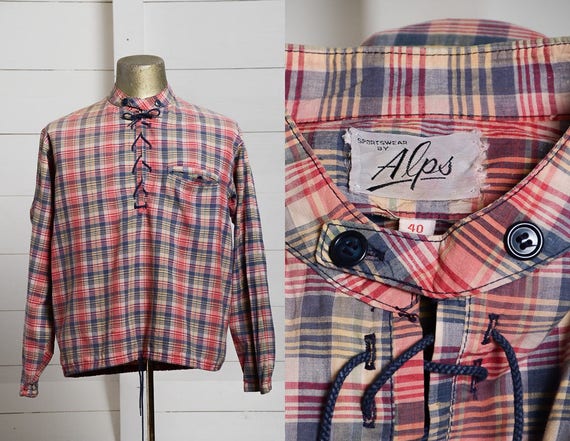 60s Madras Cotton Plaid Alps Sportswear Lightweigh