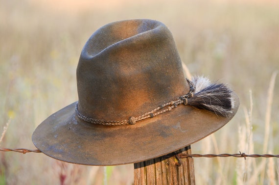 Vintage Distressed Western Hat Tall 