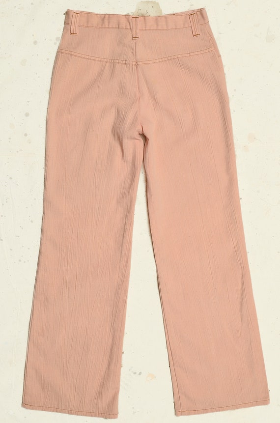 1970s Peach Bell Bottoms High Waisted Cotton Wide Leg… Gem