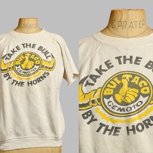 1960s Bultaco Motorcycle Sweatshirt Take the Bull by the Horns