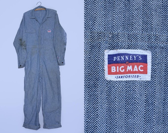 60s Mechanics Jumpsuit Herringbone Denim Big Mac Sanforized Etsy