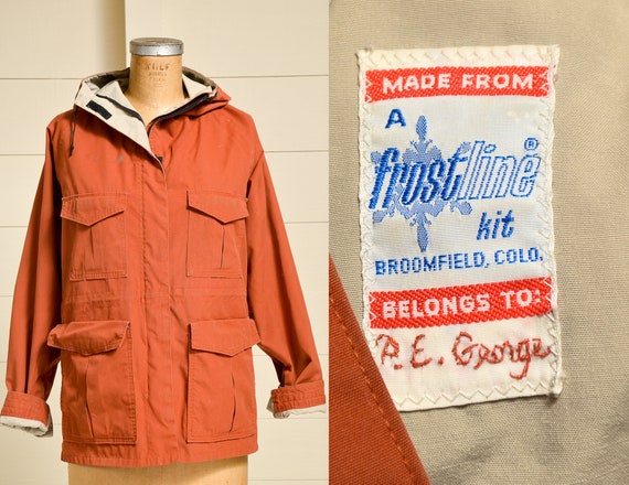 Vintage Rust Orange Parka Frostline Hooded Mountai