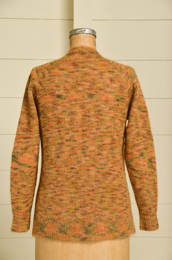 1960s Mohair Cardigan Sweater Space Dye Button Do… - image 4