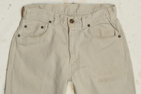 1960s Levis Big E 911B Beige Pique Corduroy Cotton Tapered 1960s Levis Big E 911B Beige Pique Corduroy Cotton Tapered