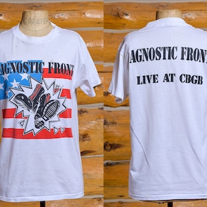1989 Agnostic Front Live and CBGB Hardcore Punk T Shirt
