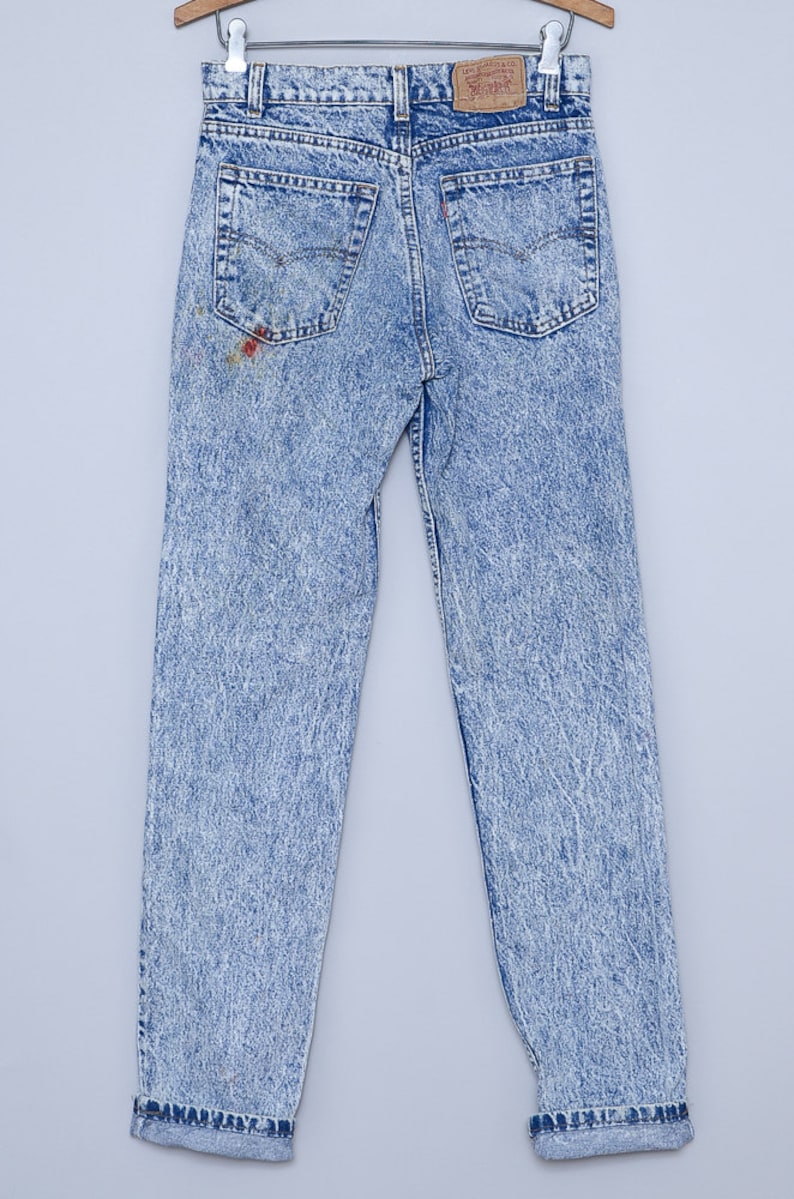 80s Levis Acid Washed Blue Denim High Waisted Jeans 29 X 33 Etsy