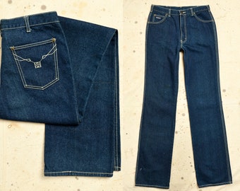 1980s Givenchy Jeans Dark Denim High Waisted Disco Glam Jeans 32 x 36