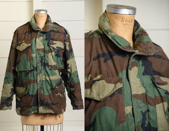 1980s Camo Parka Camouflage US Army Military M-65… - image 1