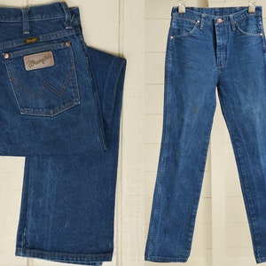 90s Wrangler Jeans Blue Denim High Waisted Boot Cut Classic Western Jeans 30 x 31