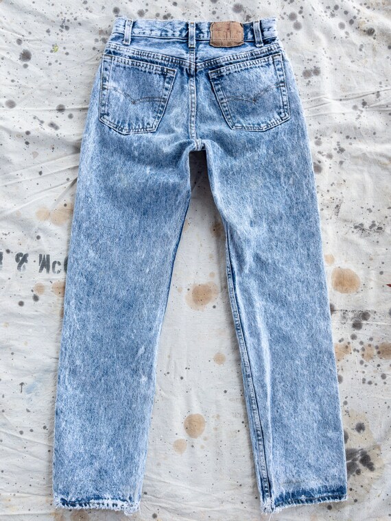 1980s Levis Acid Washed Blue Denim Made in USA High W… Gem