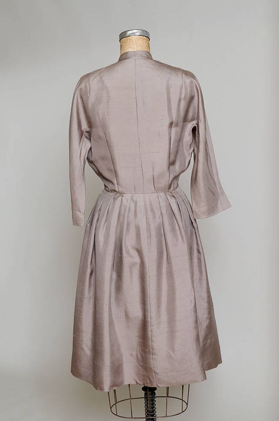 1950s Modern Silk Camel Brown Anjac Fashions Cali… - image 4