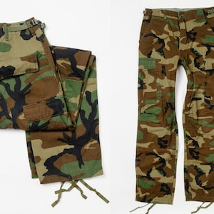 90s Army Cargo Pants Cotton Utility Combat Trousers 30 x 31