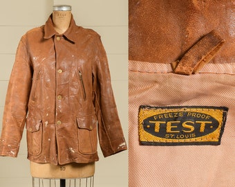 Vintage 1930s 40s Goatskin Leather Jacket - California