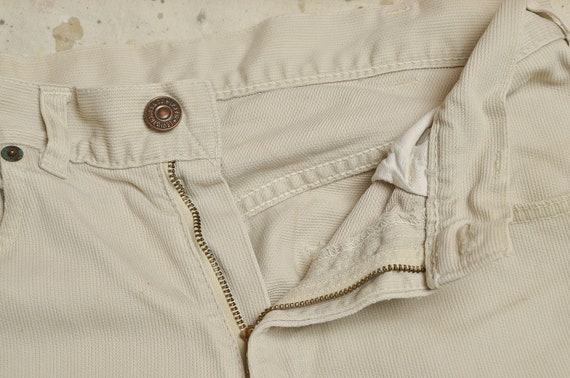 1960s Levis Big E 911B Beige Pique Corduroy Cotton Tapered