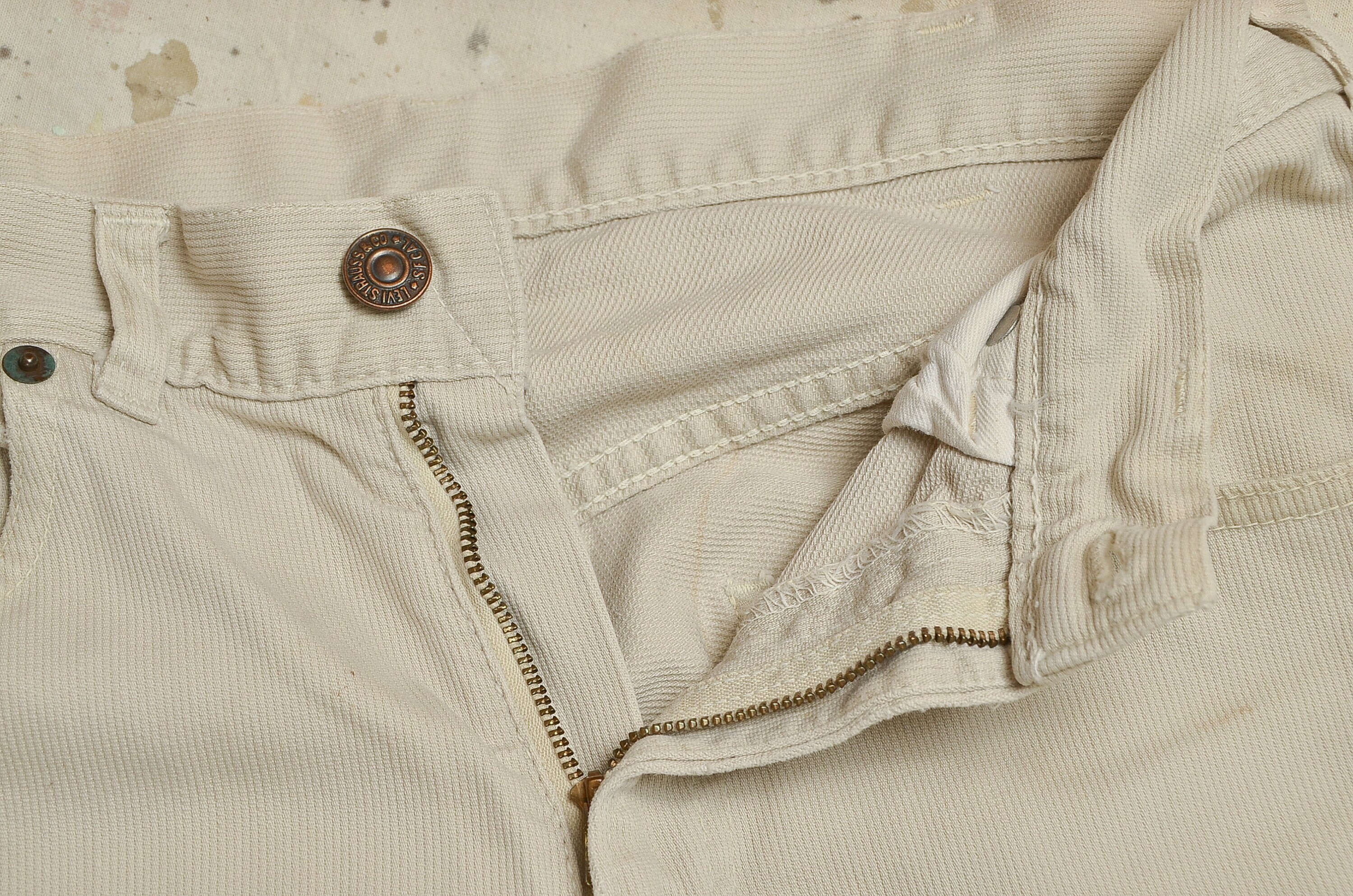 1960s Levis Big E 911B Beige Pique Corduroy Cotton Tapered 1960s Levis Big E 911B Beige Pique Corduroy Cotton Tapered