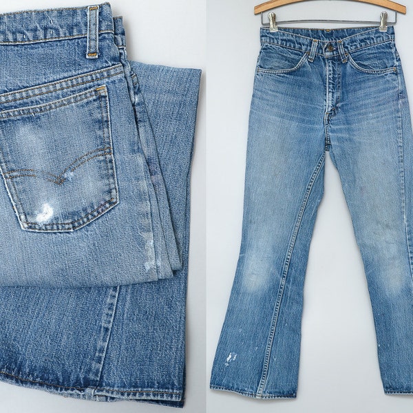 70s Levis 646 Orange Tag Blue Denim Bell Bottoms 28 x 30