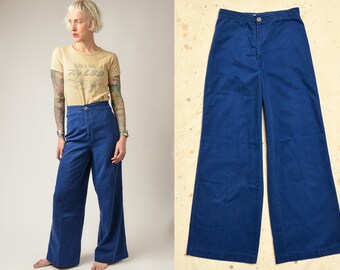 1970s Levis Bell Bottoms High Waisted Cotton Wide Leg Trousers 28 x 30