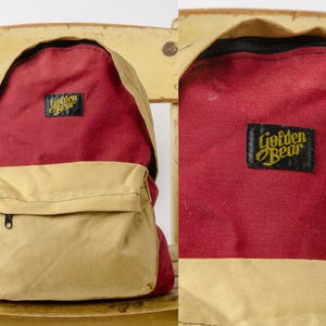 1970s Two Tone Cordura Backpack Golden Bear Color Block Daypack