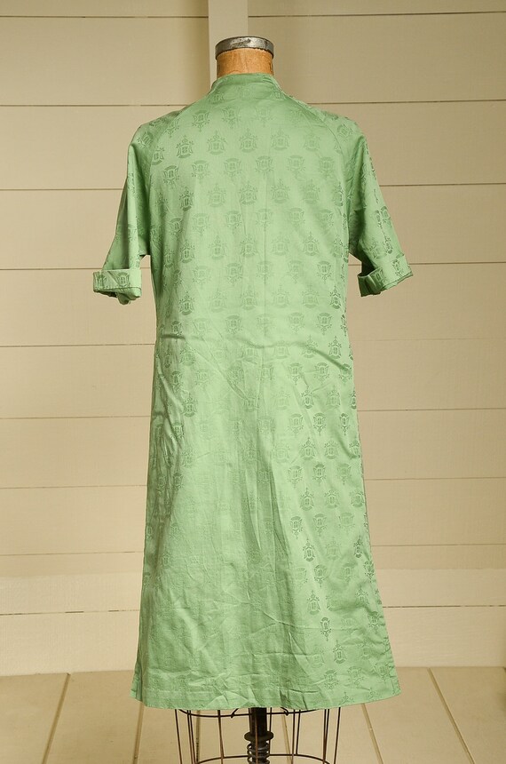1950s Sage Green Silk Brocade Hawaiian Souvenir M… - image 4