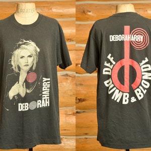 1989 Deborah Harry Def Dumb & Blonde Tour Black Cotton T Shirt