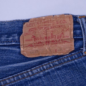 Vintage Levis Redline 501 Single Stitch Dark Indigo Denim Black Bar Cut off Jean Shorts W 32 image 4