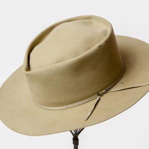 1950s Stetson Twenty Five Open Road Beige Fur Felt Ranch Worn Cowboy Hat 7