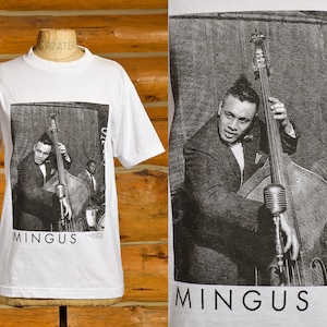 1990 Mingus Jazz T Shirt Deadstock American Jazz Legend White Cotton T Shirt