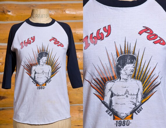 1980 Iggy Pop USA Tour Baseball Style Promo T Shir