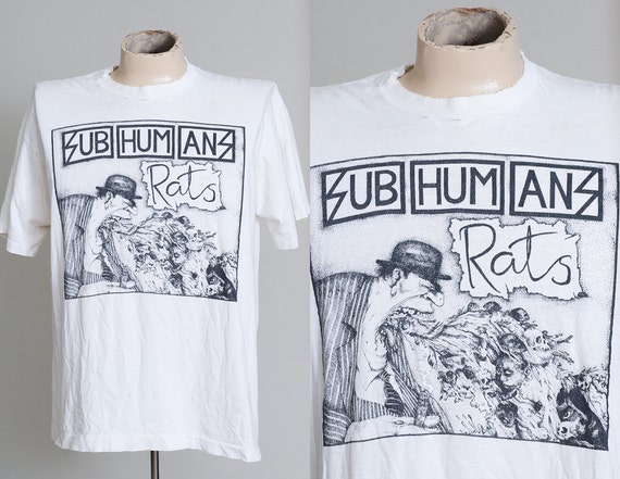 1990 SUB HUMANS Rats Hardcore Punk T Shirt