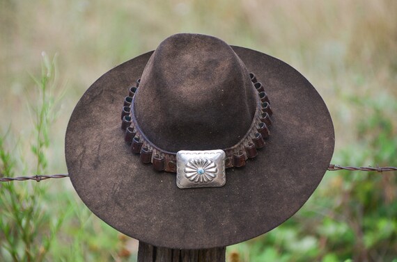 Vintage Distressed Western Hat W 