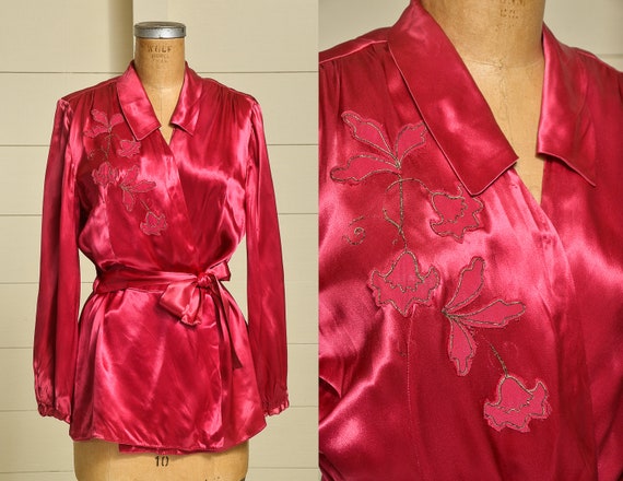 1920s Silk Robe Jacket Pink Kimono Style Evening J