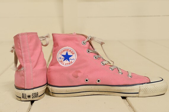 80s Converse Made In USA Pink Chuck Taylor High To