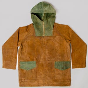 WWll Field Parka Handmade Pullover Color Block Waxed Canvas Wet Weather Parka