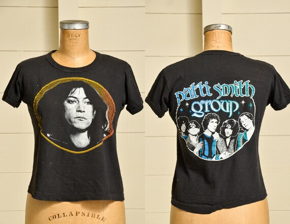 1970s Patti Smith Group Front and Back Print Black