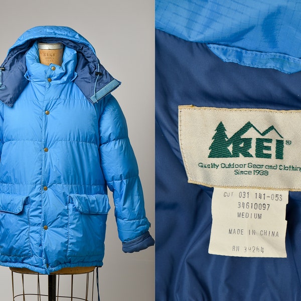 Vintage REI Goose Down Blue Expedition Puffer Winter Jacket