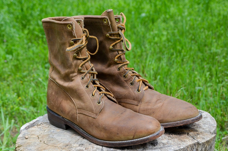 justin riding boots lace up