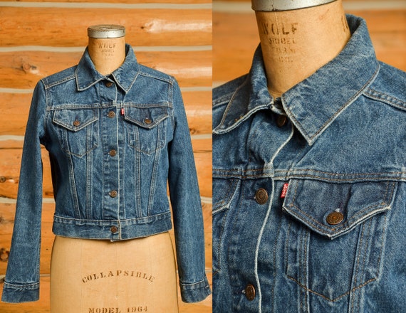 Vintage Levis Jean Jacket Dark Denim Ranch Hand T… - image 1