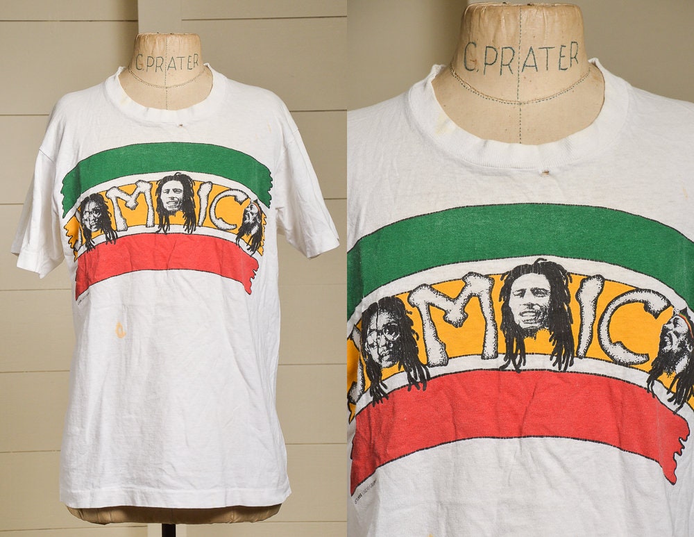 1990 Bob Marley légendes jamaïcain coton blanc T Shirt 1990 Bob Marley Marley Marley légendes jamaïcain coton blanc T Shirt 48194f