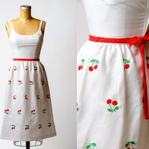 1960s Lanz Cherry Novelty Print Sleeveless Summer Dress