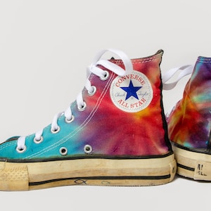 1980s Converse Made In USA Tie Dye Chuck Taylor High Top Allstars, Men 2.5 Women 4.5