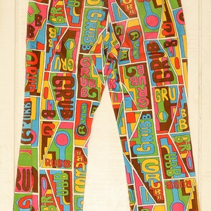 1960s Robert Bruce Grubb Pants Pop Art Print All Over Print Hippie 35 X ...