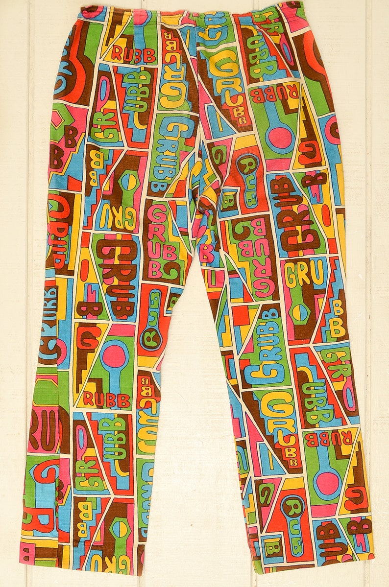1960s Robert Bruce Grubb Pants Pop Art Print All Over Print | Etsy