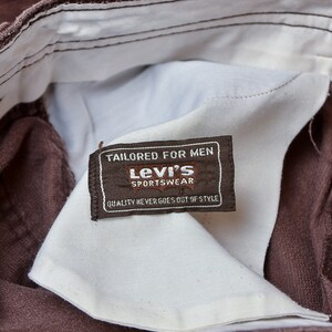 1970s Levis Orange Tag Uncut Corduroy Bootcut Tailored for Men Brown