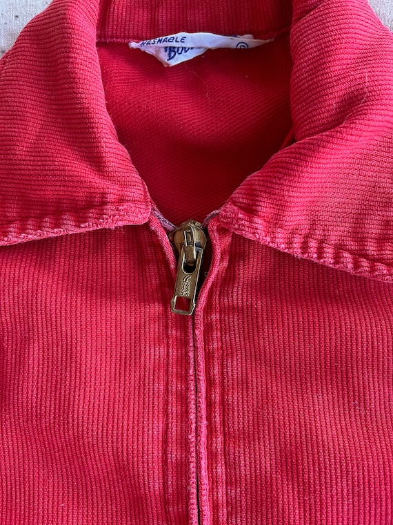 1960s Mod Kids Jacket Red Cotton Zip Up Jacket - image 4