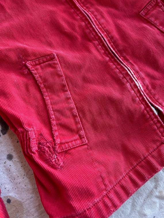 1960s Mod Kids Jacket Red Cotton Zip Up Jacket - image 2