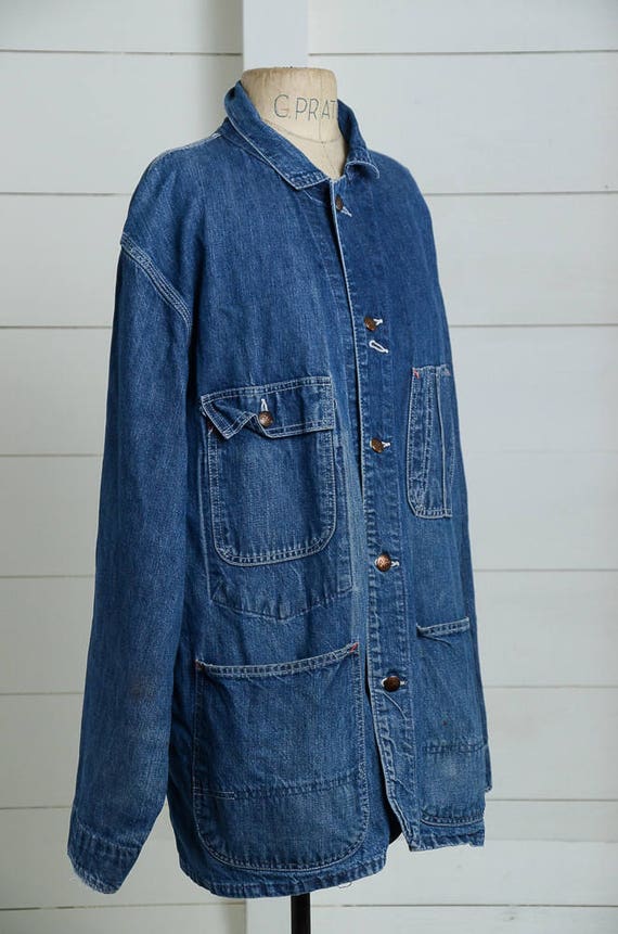 1960s Big Mac Barn Coat Sanforized Indigo Denim Union… - Gem